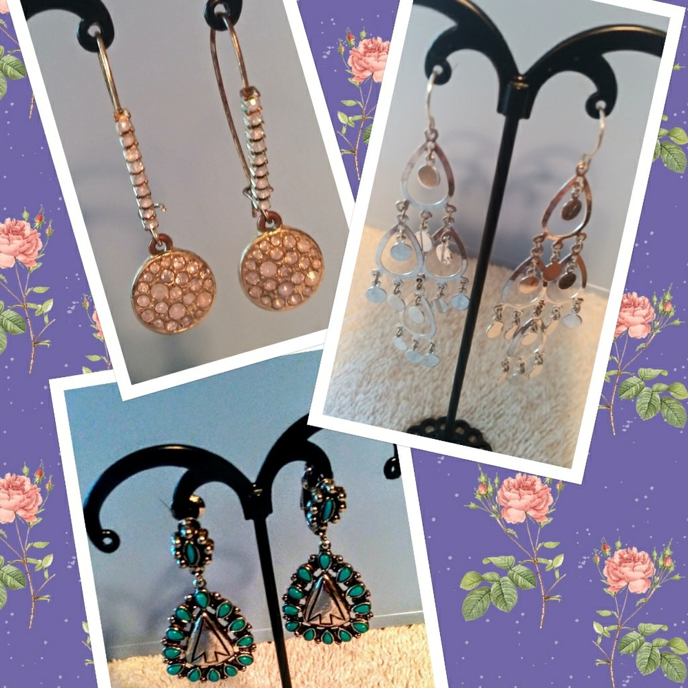 Lot of 3 pairs of earrings